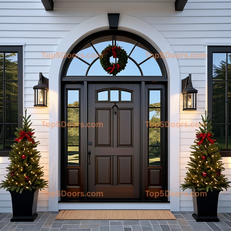 New Hampshire arched single modern farmhouse Door