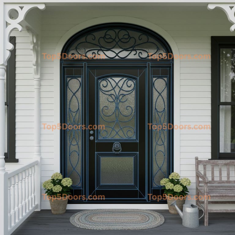 New Hampshire wrought iron arched single victorian Door