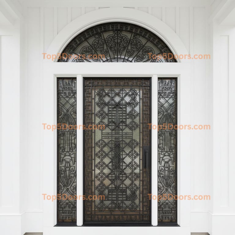 New Hampshire wrought iron barn door craftsman Door