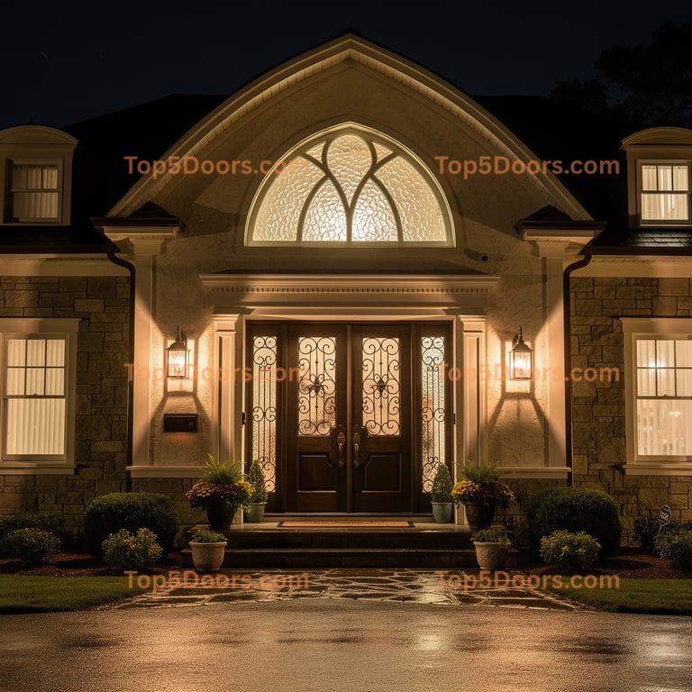 New Hampshire wrought iron double european classic Door