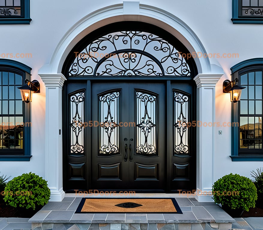 New Hampshire wrought iron double coastal Door