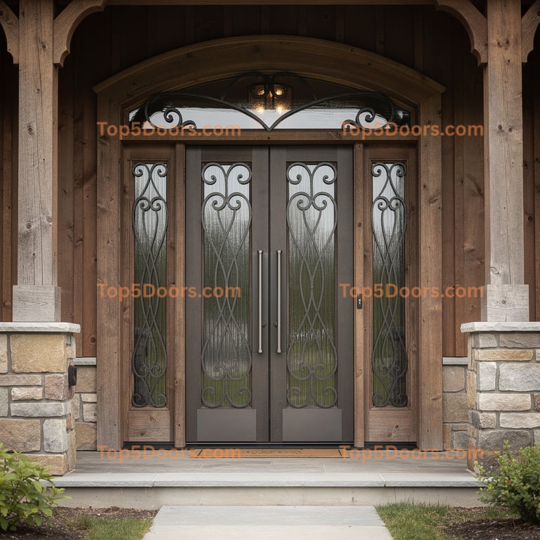 New Hampshire wrought iron french door french country D