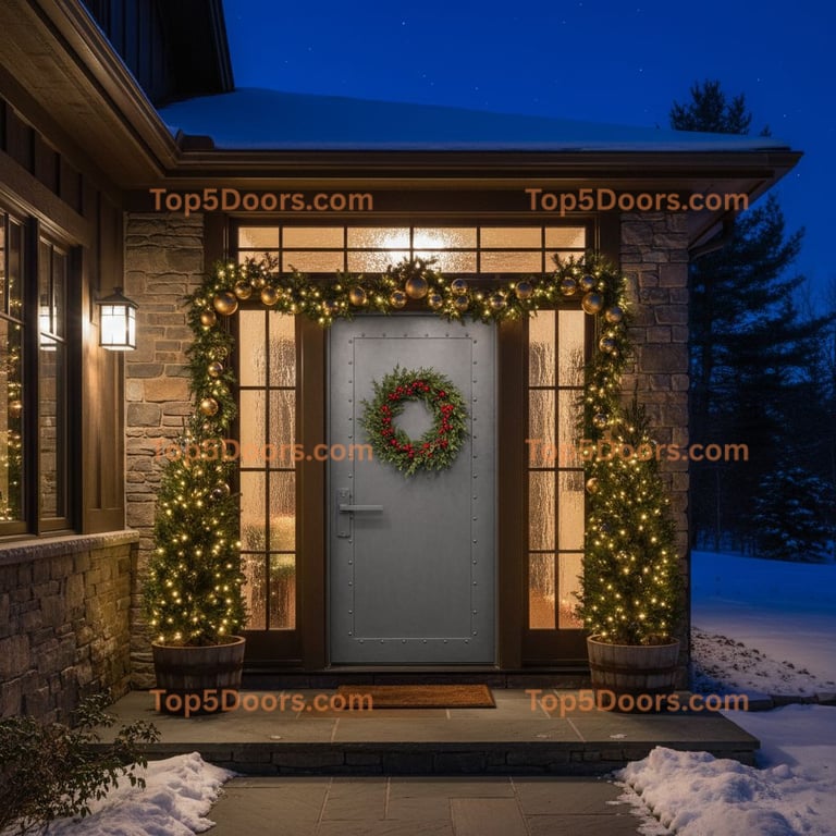 New Hampshire wrought iron solid panel craftsman Door