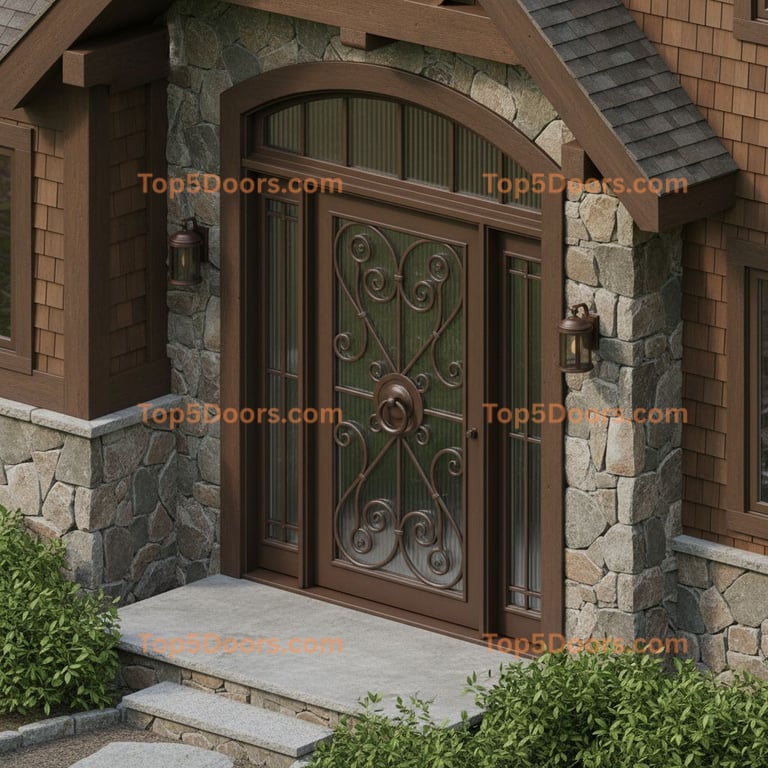 New Hampshire wrought iron steel frame craftsman Door