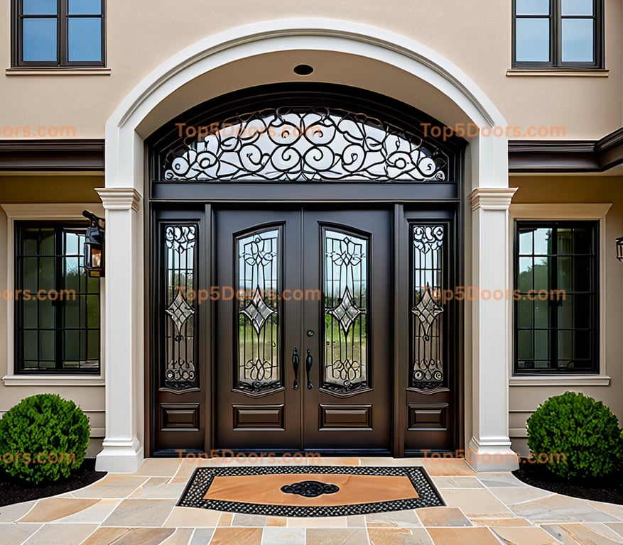 New Jersey wrought iron glass paneled georgian Door