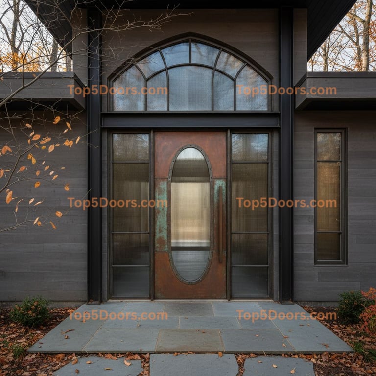 New Jersey wrought iron steel frame craftsman Door