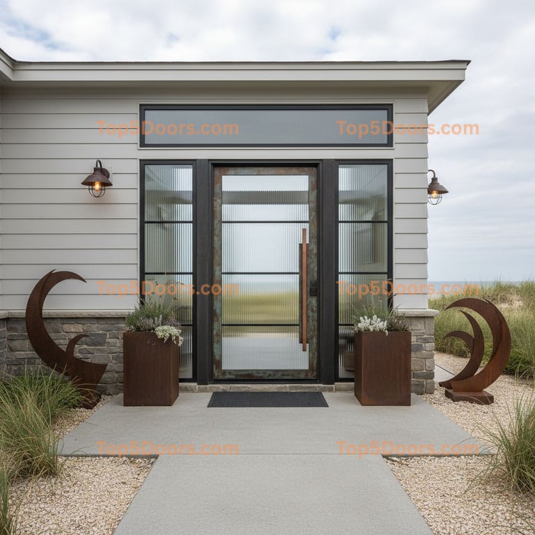 New Jersey wrought iron steel frame coastal Door