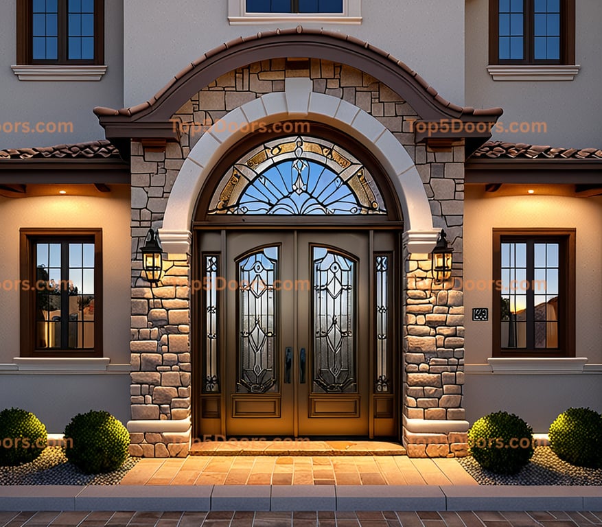 New Mexico glass paneled spanish colonial Door