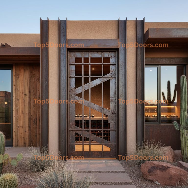 New Mexico wine cellar door industrial Door