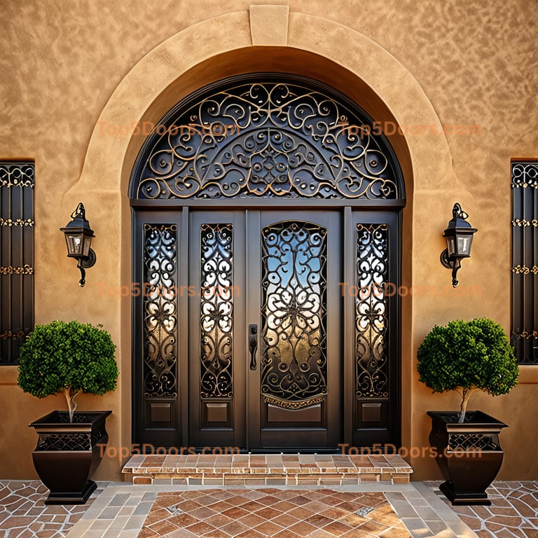 New Mexico wrought iron double tuscan Door
