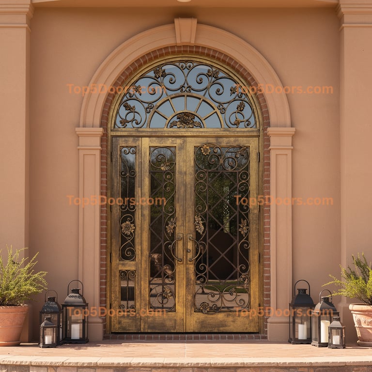 New Mexico wrought iron double georgian Door