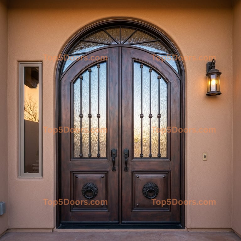 New Mexico wrought iron double spanish colonial Door