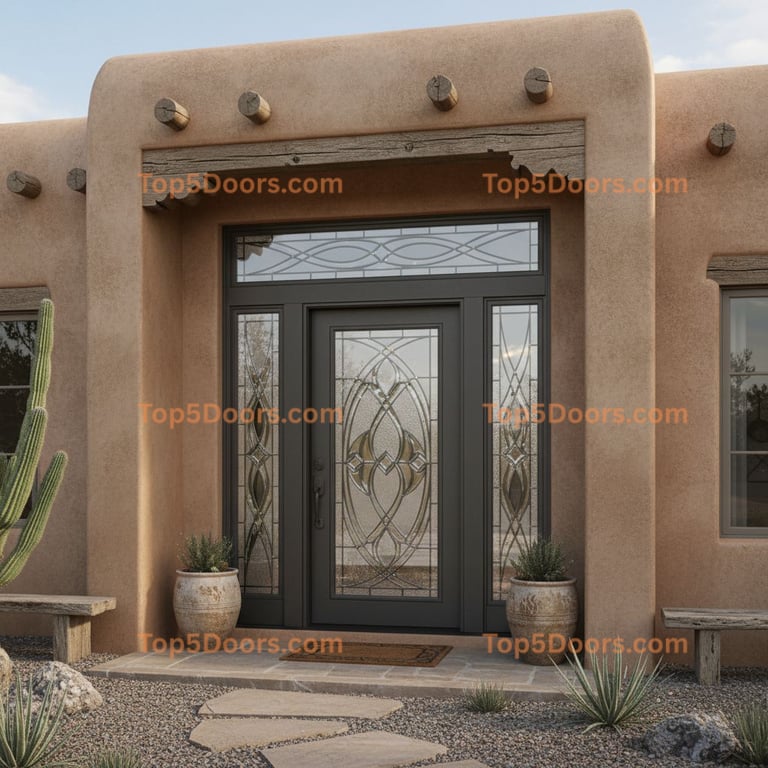 New Mexico wrought iron glass paneled traditional ameri