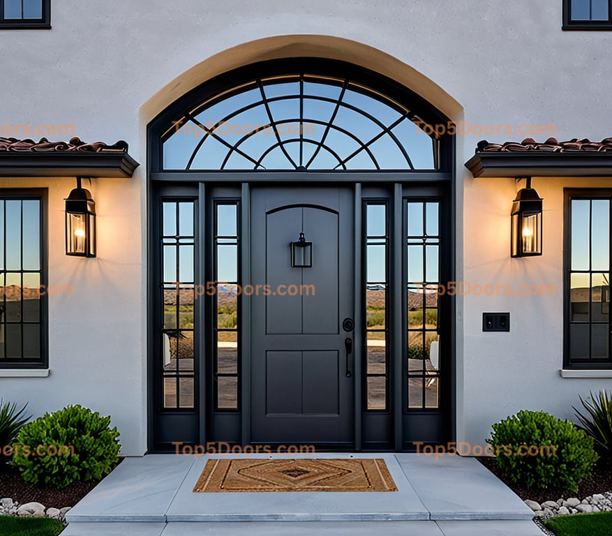 New Mexico wrought iron single mid-century modern Door