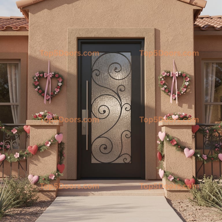 New Mexico wrought iron solid panel mediterranean Door