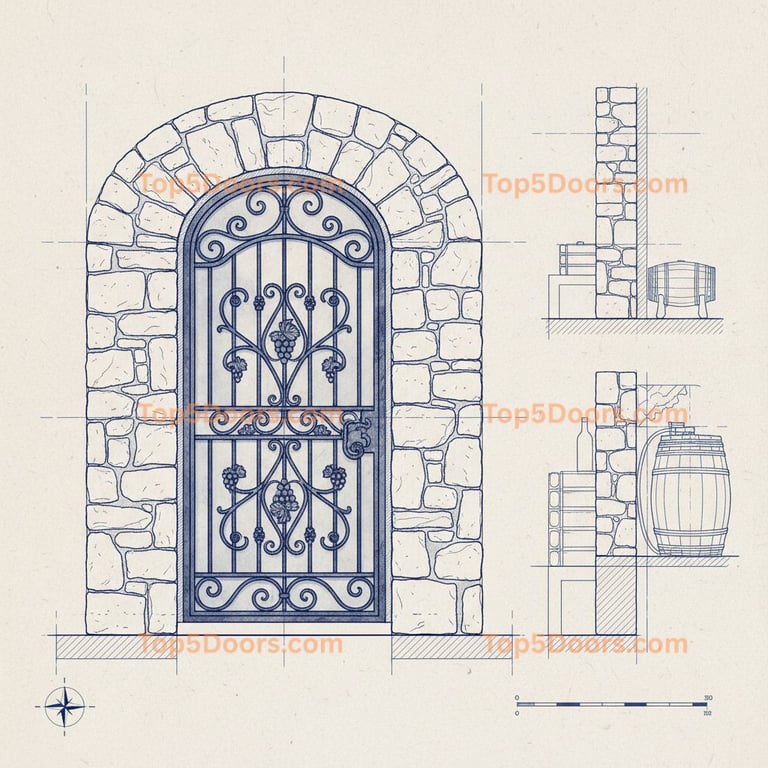 New York wine cellar door spanish colonial Door