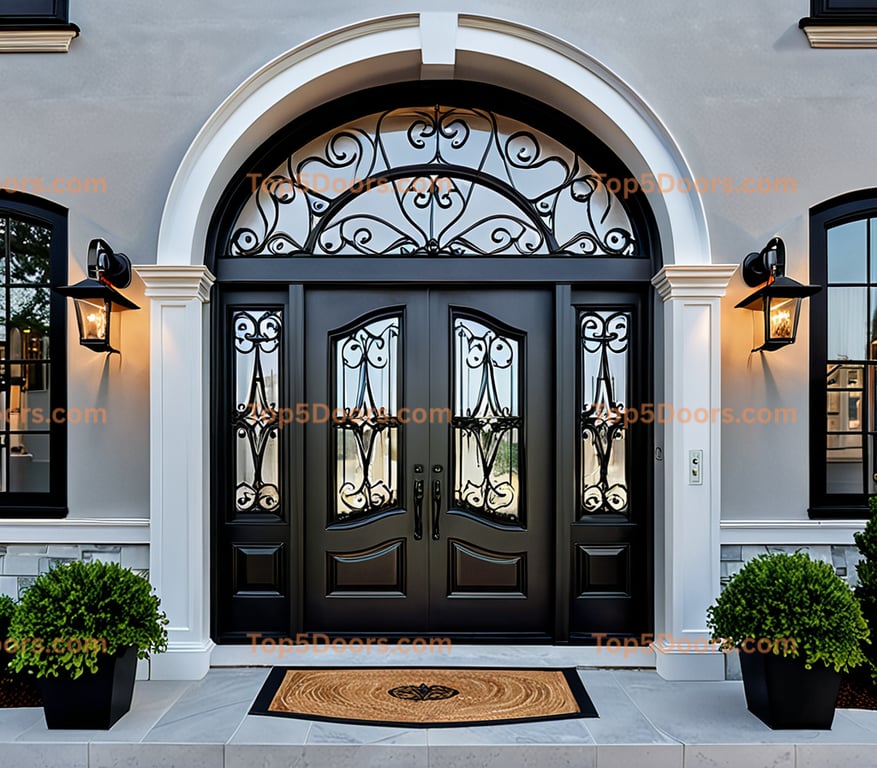 New York wrought iron arched double traditional america