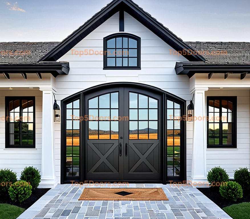 New York wrought iron barn door contemporary Door