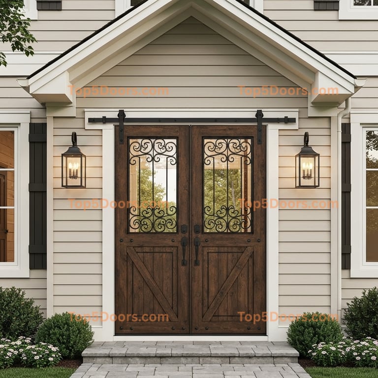New York wrought iron barn door french country Door