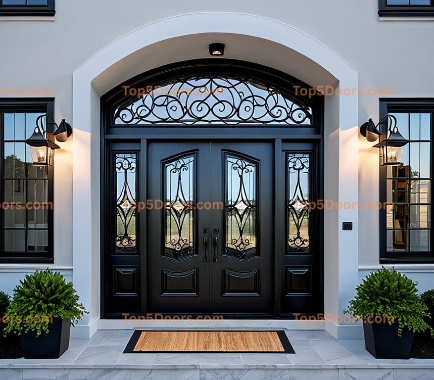 New York wrought iron double scandinavian Door