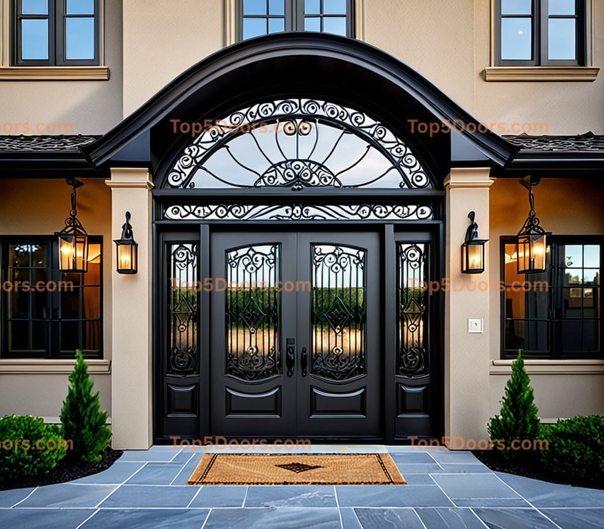 New York wrought iron french door mountain lodge Door