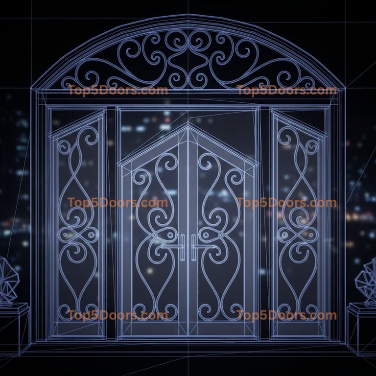 New York wrought iron french door mediterranean Door