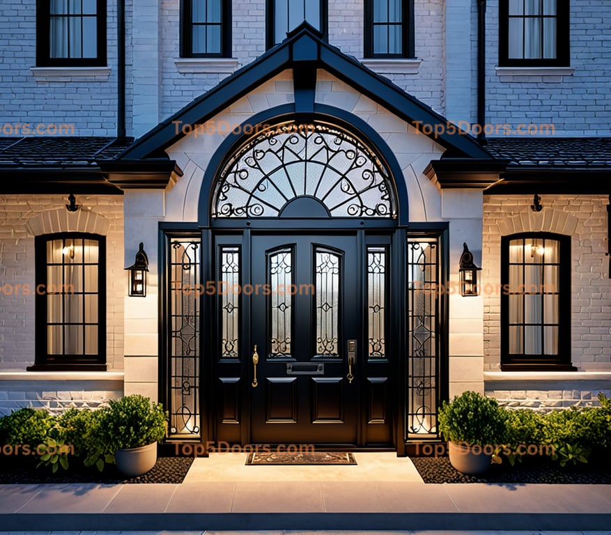 New York wrought iron glass paneled spanish colonial Do