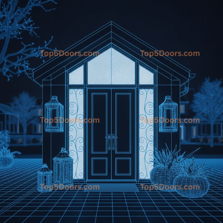 New York wrought iron solid panel modern farmhouse Door