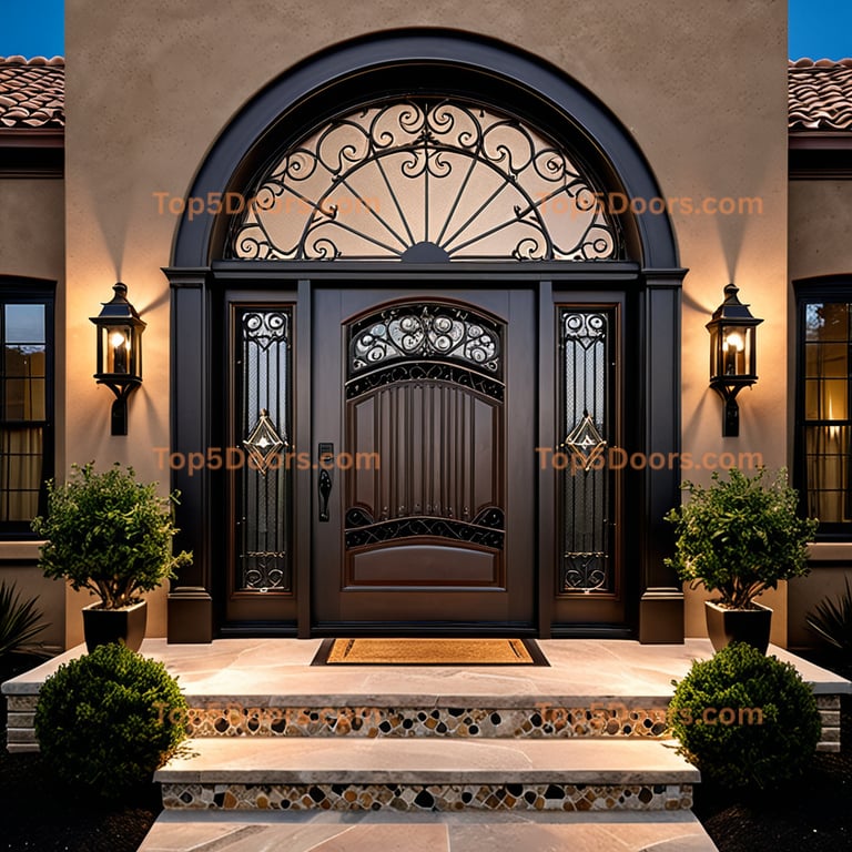 New York wrought iron solid panel southwestern Door