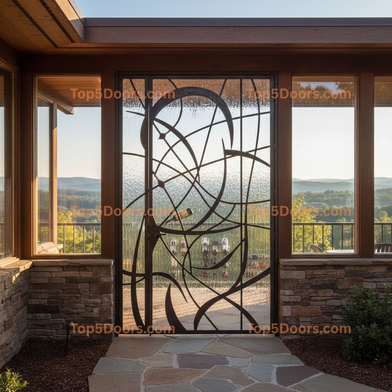 North Carolina wine cellar door mid-century modern Door