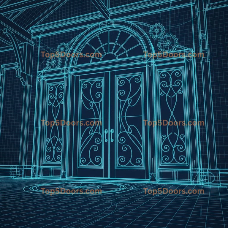 North Carolina wrought iron french door craftsman Door