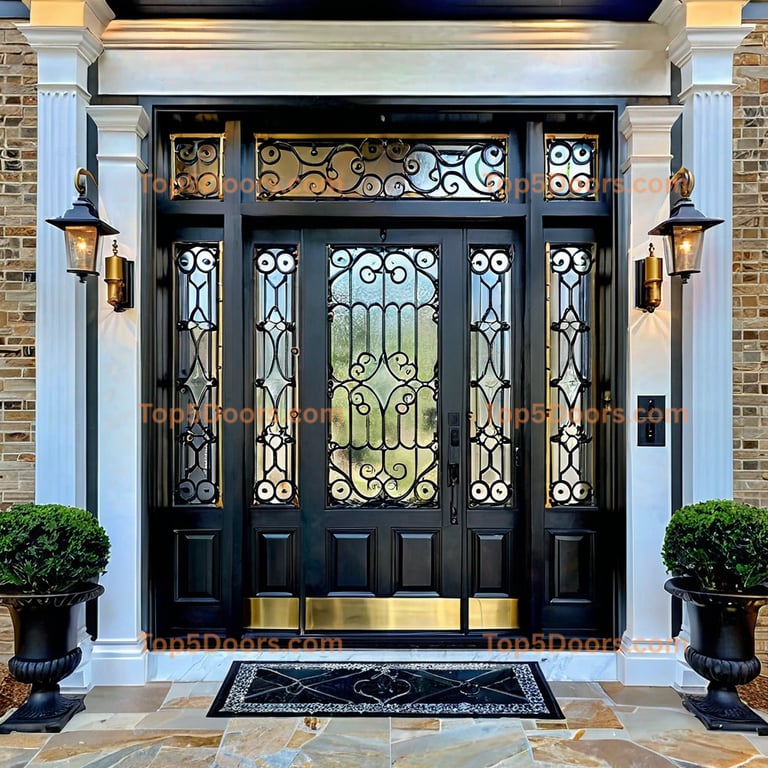 North Carolina wrought iron glass paneled contemporary 