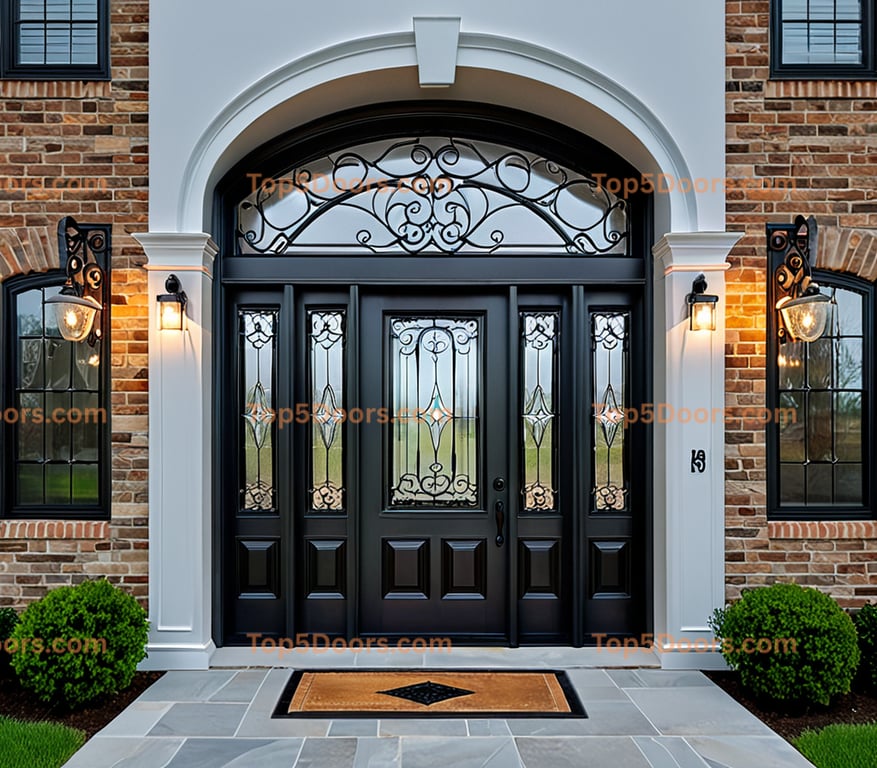North Carolina wrought iron glass paneled victorian Doo