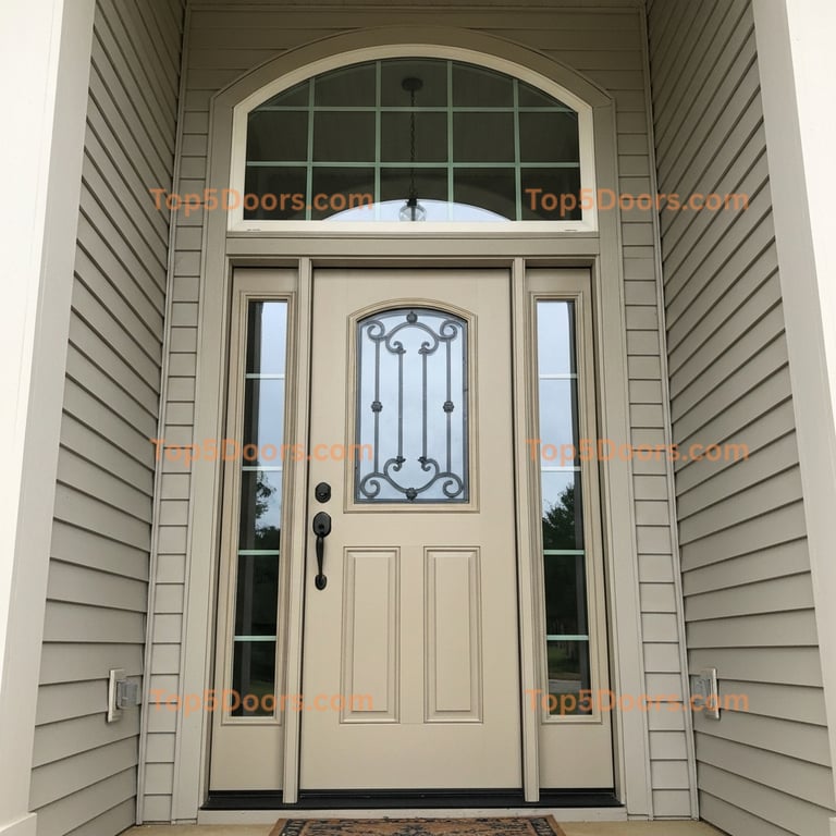 North Carolina wrought iron solid panel craftsman Door