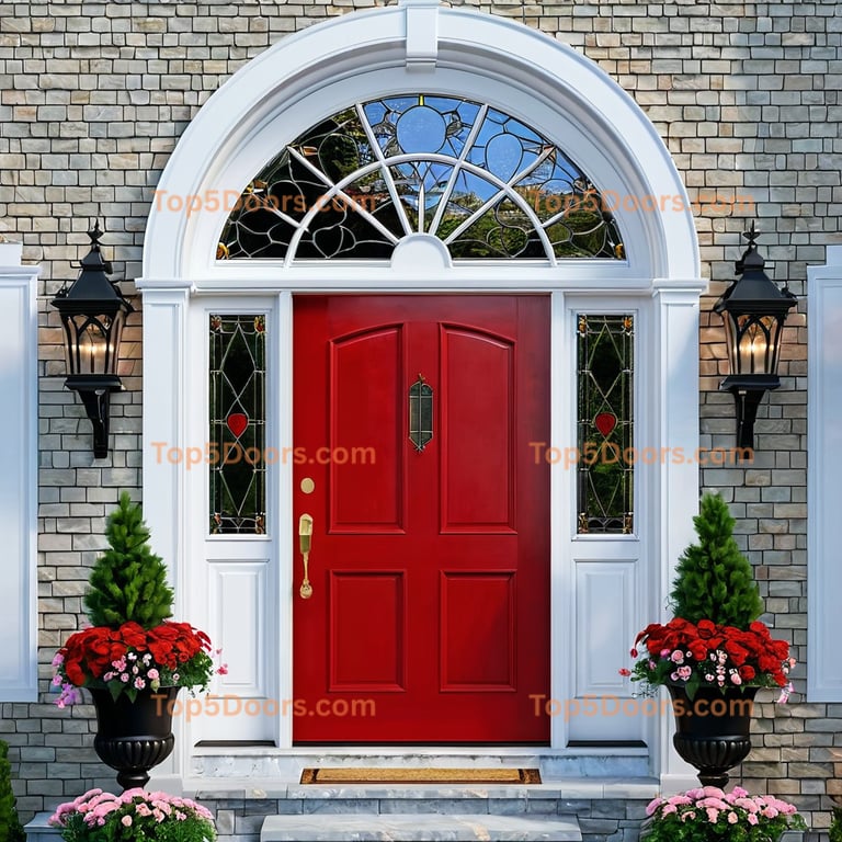 North Dakota arched double georgian Door