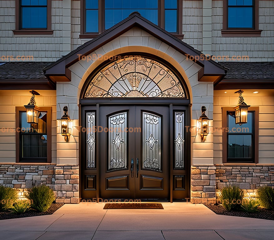 North Dakota arched double traditional american Door