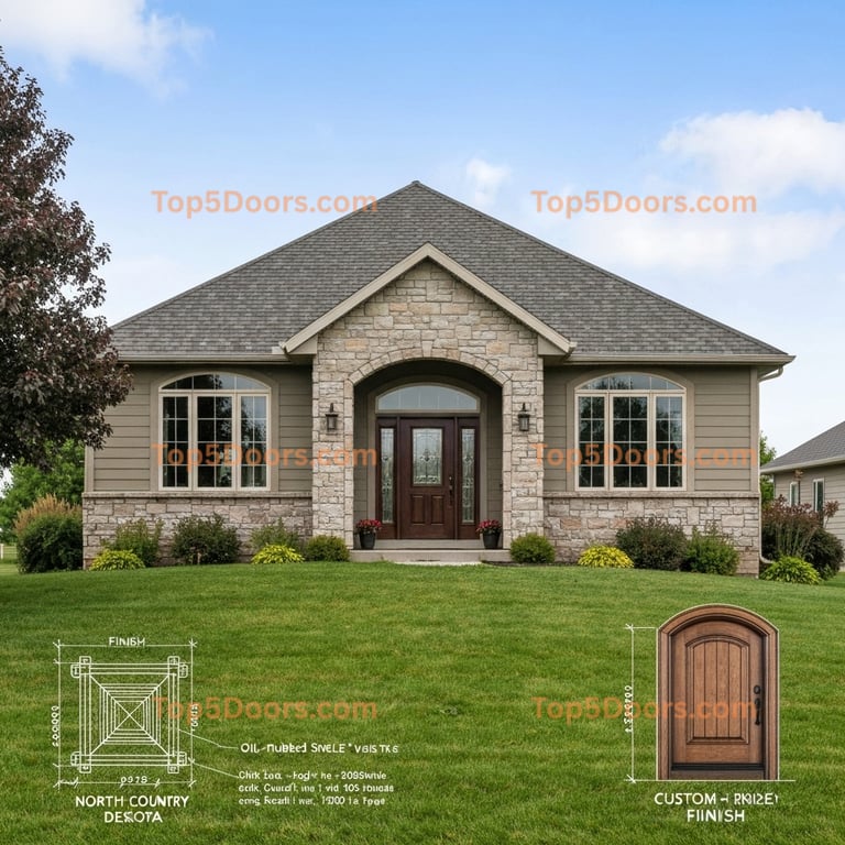 North Dakota arched single french country Door