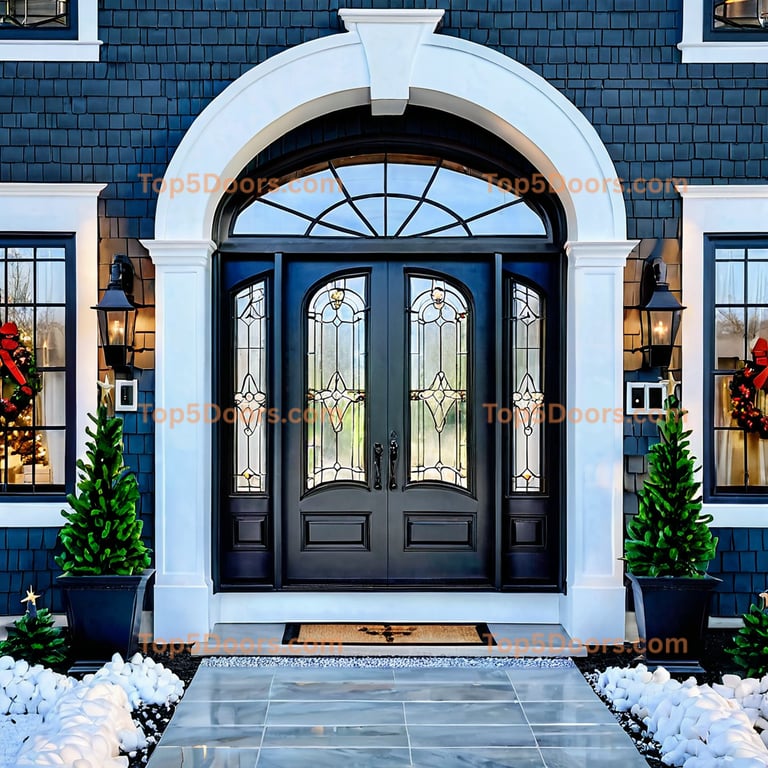 North Dakota arched single french country Door