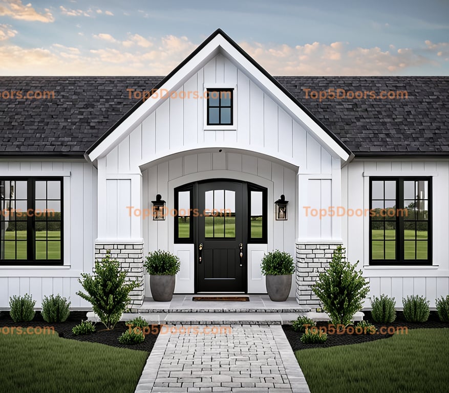 North Dakota steel frame modern farmhouse Door