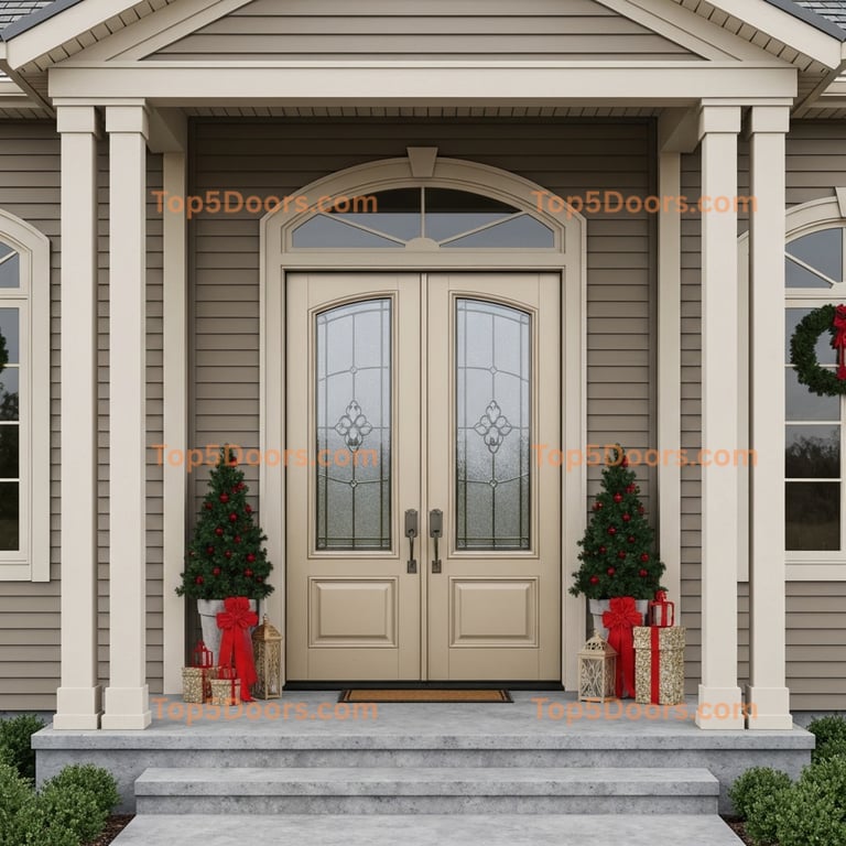 North Dakota wrought iron arched double georgian Door