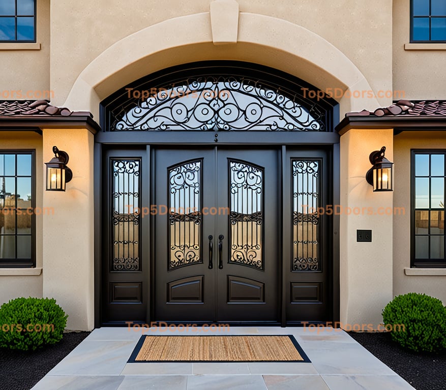 North Dakota wrought iron barn door japanese zen Door