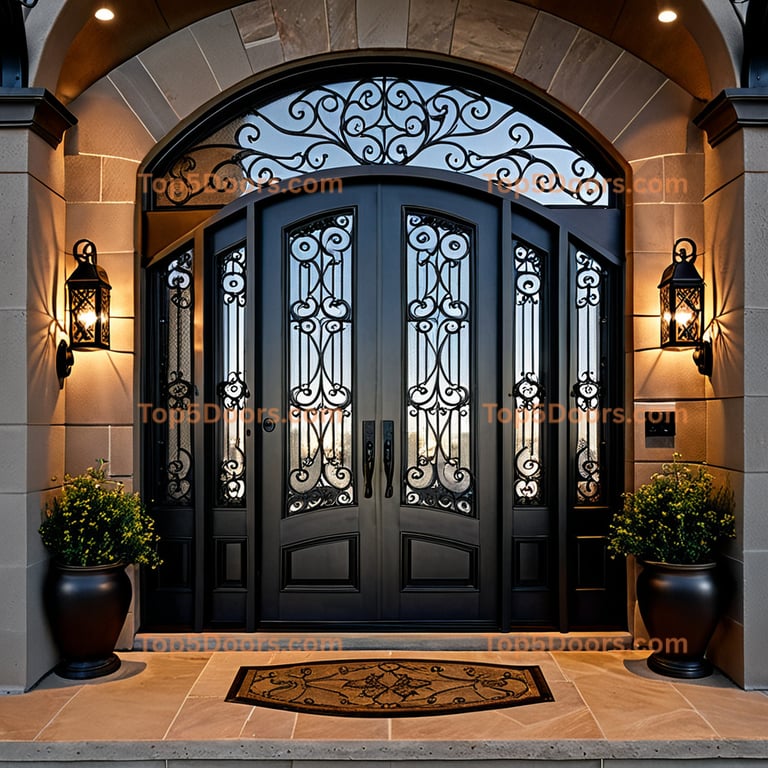 North Dakota wrought iron double industrial Door