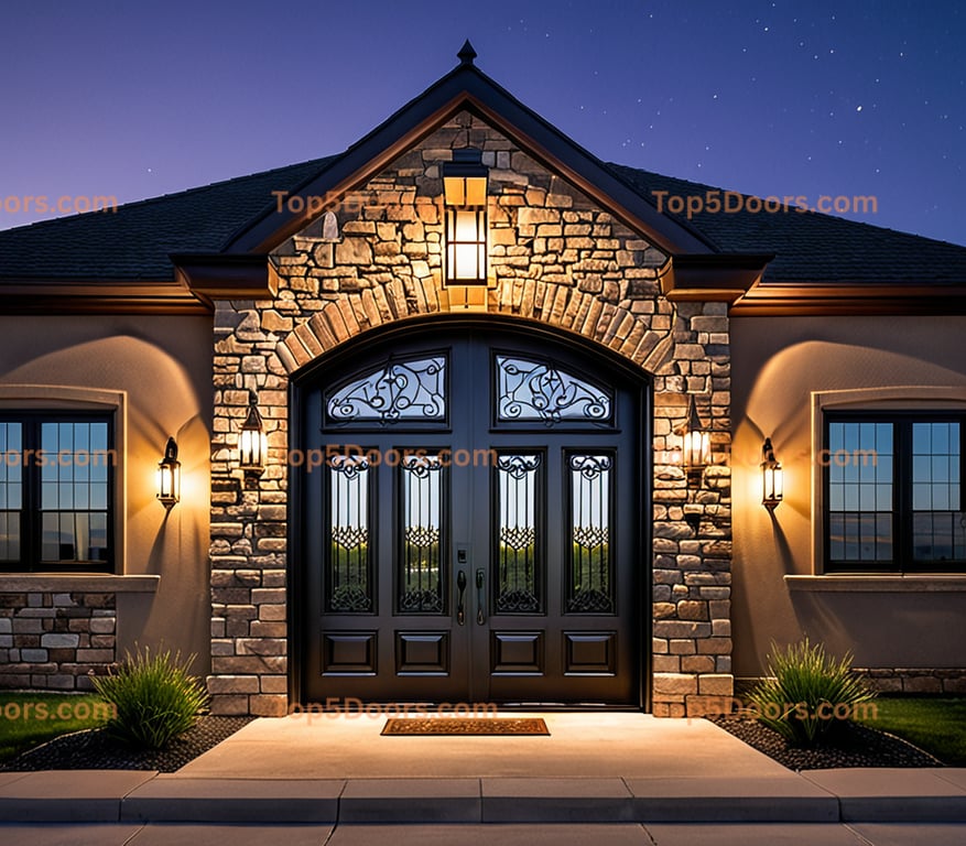 North Dakota wrought iron double minimalist Door