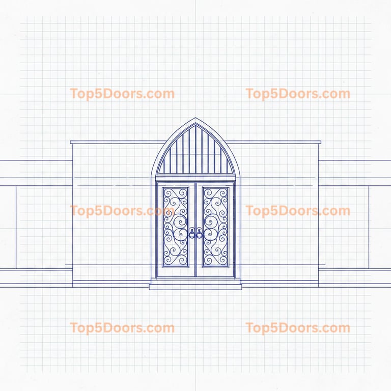 North Dakota wrought iron double minimalist Door