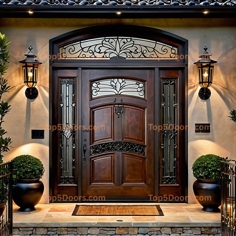 North Dakota wrought iron french door mid-century moder