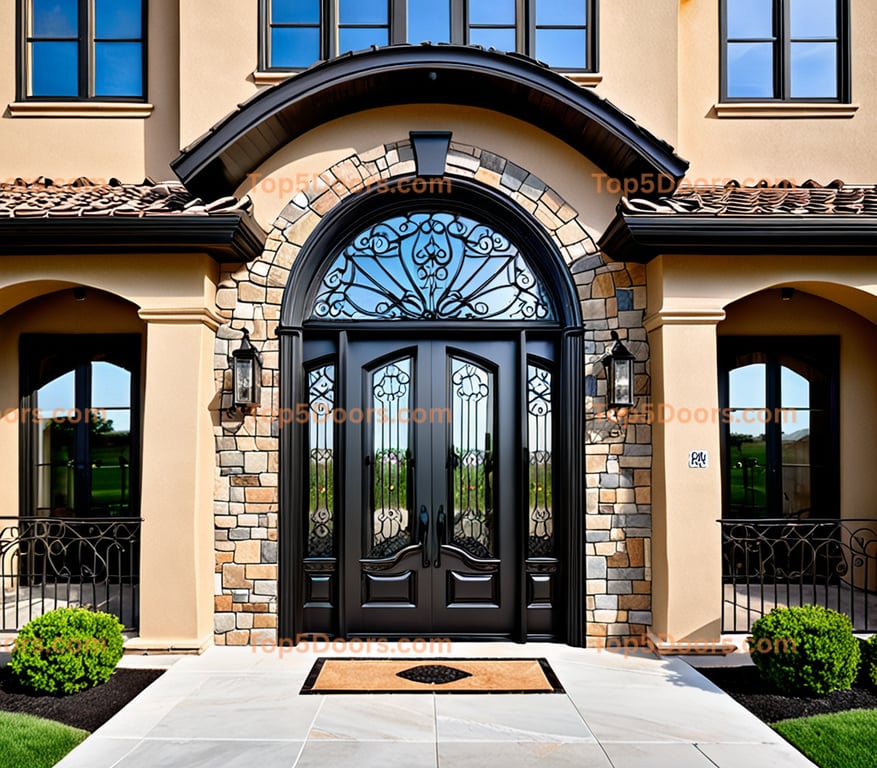 North Dakota wrought iron glass paneled mediterranean D