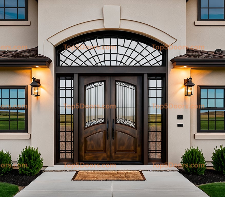 North Dakota wrought iron glass paneled industrial Door