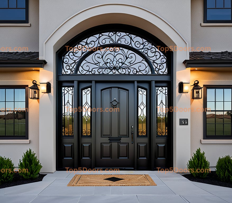 North Dakota wrought iron steel frame scandinavian Door