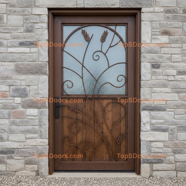 North Dakota wrought iron steel frame industrial Door