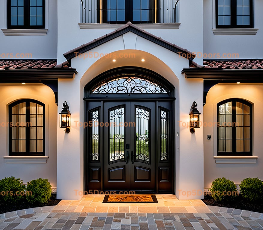 Ohio glass paneled spanish colonial Door